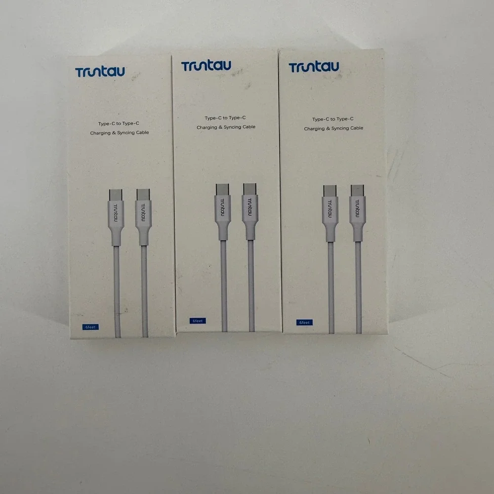 3 pack Truntau 6ft USB C to USB C Charging Sync Cable White 3A Fast Charge